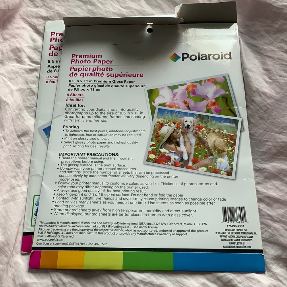 Polaroid photo paper